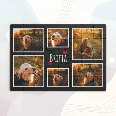 Personalisiertes Puzzle mit Welpen