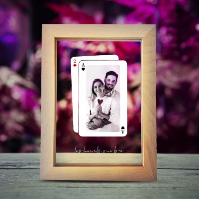 Leuchtender Fotorahmen – 2 Herzen Karten