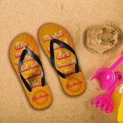 Personalisiert Sommer Flip-Flops - Ich gehe mit meinen Flip-Flops spazieren