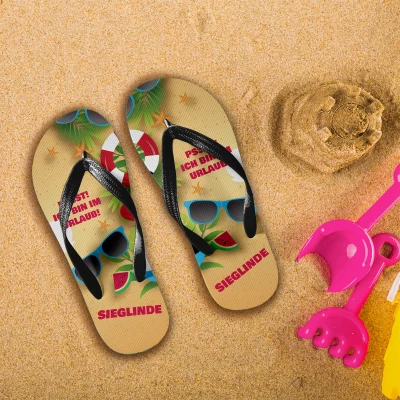Personalisiert Sommer Flip-Flops - Shh Urlaub