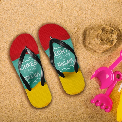 Personalisiert Sommer Flip-Flops - Links, rechts