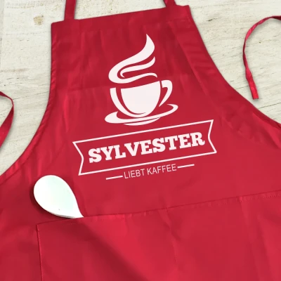 Personalisierte Küchenschürze - Kaffeeliebhaber