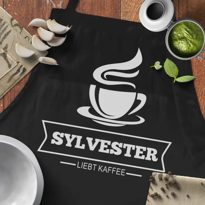 Personalisierte Küchenschürze - Kaffeeliebhaber