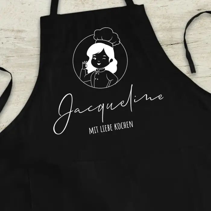 Personalisierte Küchenschürze - Kocht mit Liebe