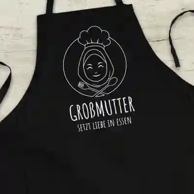 Personalisierte Küchenschürze - Oma legt Liebe ins Essen