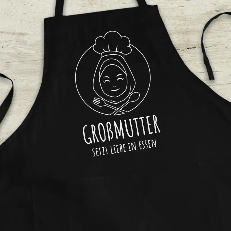 Personalisierte Küchenschürze - Oma legt Liebe ins Essen