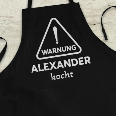 Personalisierte Küchenschürze - Vorsicht beim Kochen