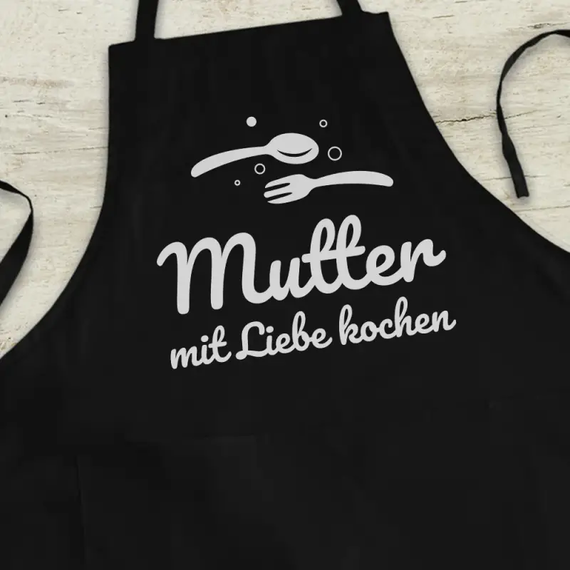 Personalisierte Küchenschürze - Mama kocht