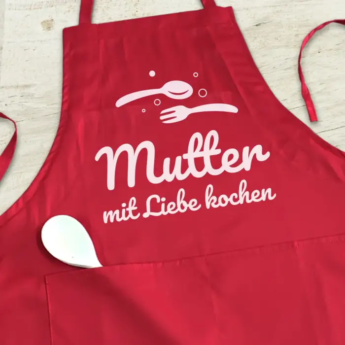 Personalisierte Küchenschürze - Mama kocht