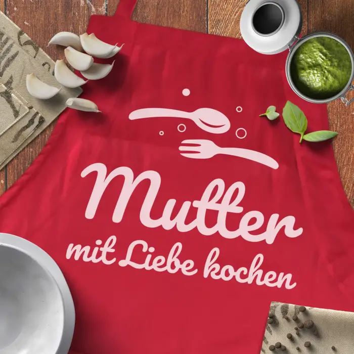 Personalisierte Küchenschürze - Mama kocht