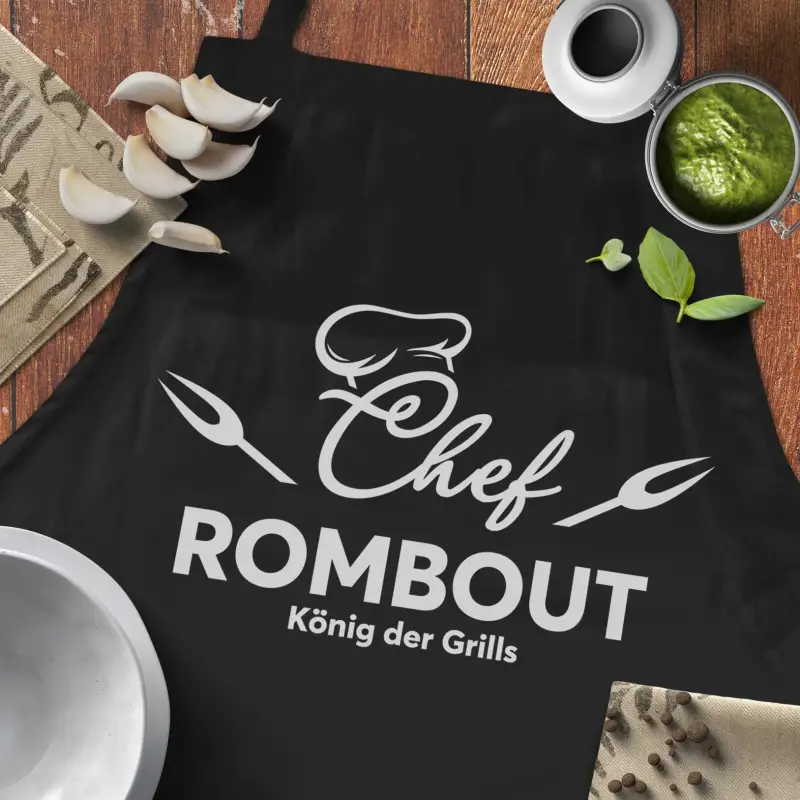 Personalisierte Küchenschürze - König des Grills