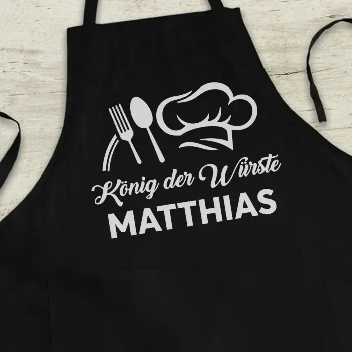 Personalisierte Küchenschürze - König der Würste