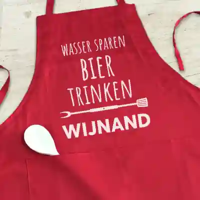 Personalisierte Küchenschürze - Wasser sparen