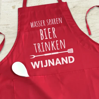 Personalisierte Küchenschürze - Wasser sparen