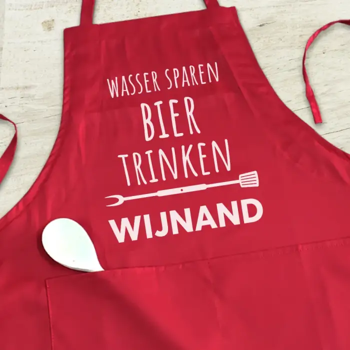 Personalisierte Küchenschürze - Wasser sparen