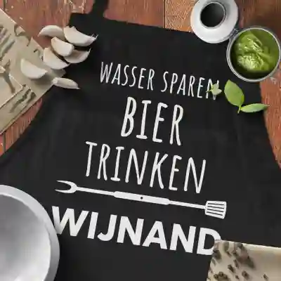 Personalisierte Küchenschürze - Wasser sparen