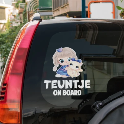 Autoaufkleber - Mädchen mit Katze