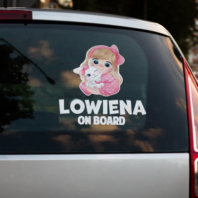 Autoaufkleber - Baby und Katze