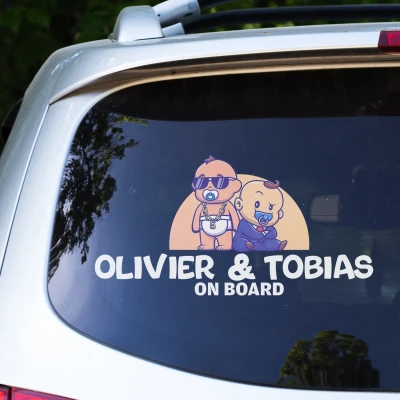 Autoaufkleber - Zwei Babys an Bord