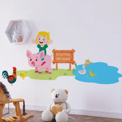 Kinderzimmer Deko Aufkleber mit personalisiertem Text