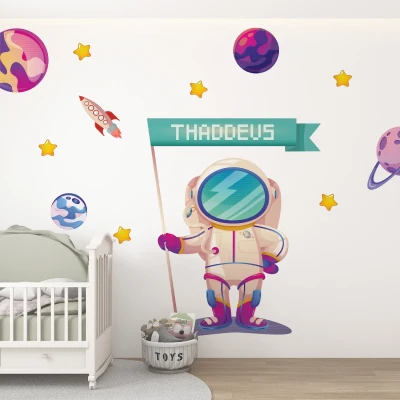 Wandsticker Astronaut mit personalisiertem Text