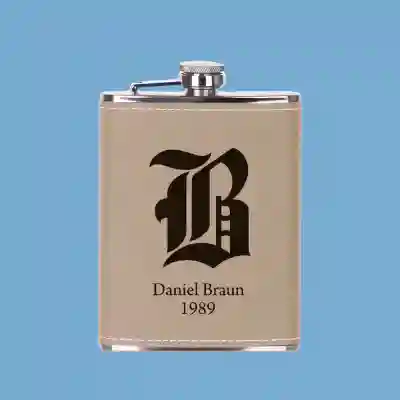 Taschenflasche – Initiale + Jahr