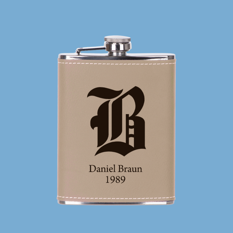 Taschenflasche – Initiale + Jahr