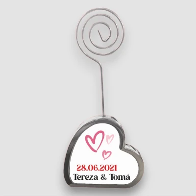 Fotoständer Herz - Name & Datum