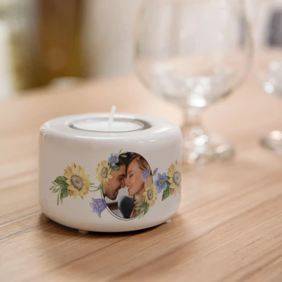 Personalisierter Keramik-Kerzenhalter - Sun Flower