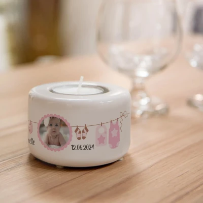 Personalisierter Keramik-Kerzenhalter - Mädchen