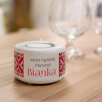 Personalisierter Keramik-Kerzenhalter - Beste Freundin