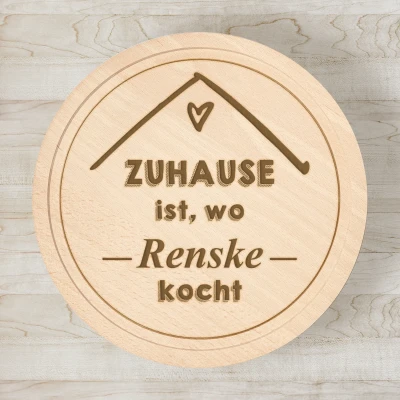 Personalisierter runder Schneidebrett mit Text