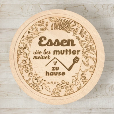 Personalisierter runder Schneidebrett - Geschenk für Mama