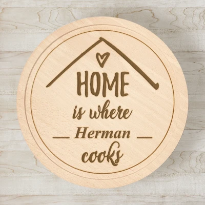Personalisierter runder Schneidebrett - Home