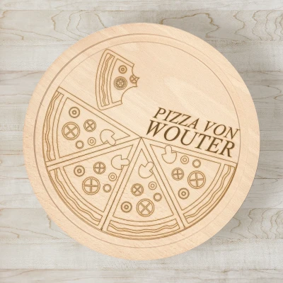 Personalisierter runder Schneidebrett - Pizza