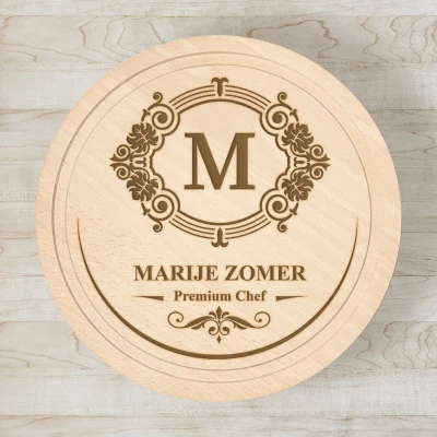 Personalisierter runder Schneidebrett - Chef