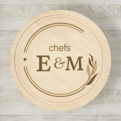 Personalisierter runder Schneidebrett - Chefs