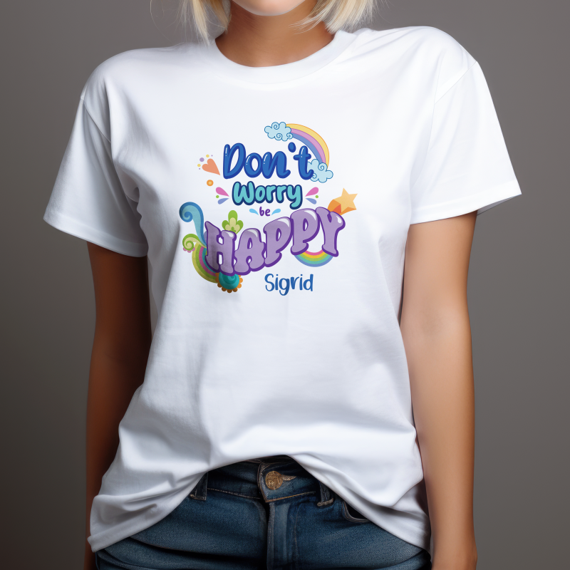 Personalisierte T-Shirt - Keine Sorge, sei glücklich