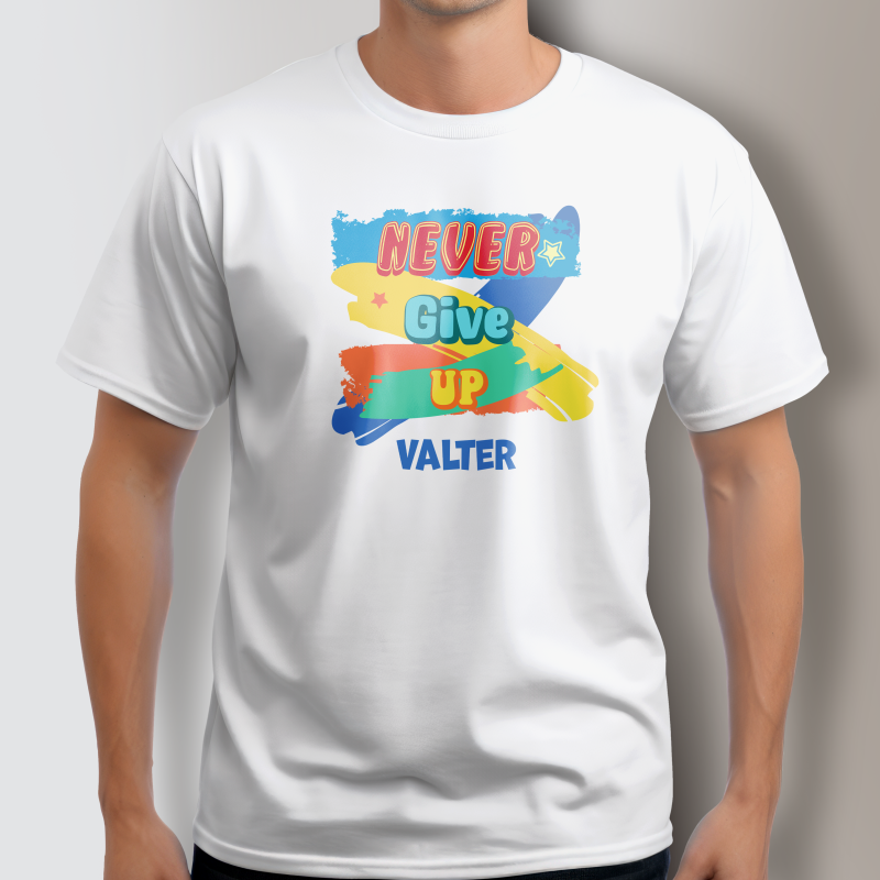 Personalisiertes Herren T-Shirt - Gib niemals auf