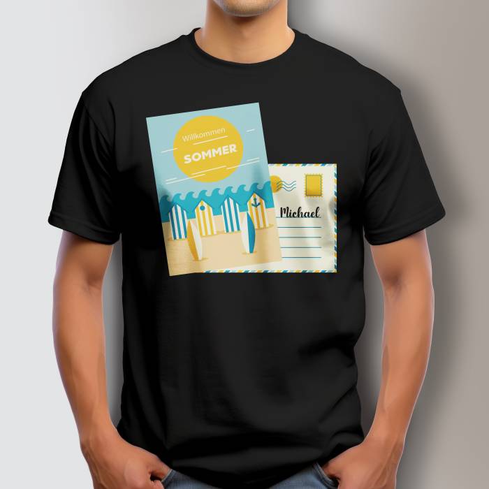 Personalisiertes Herren T-Shirt - Willkommen Sommer