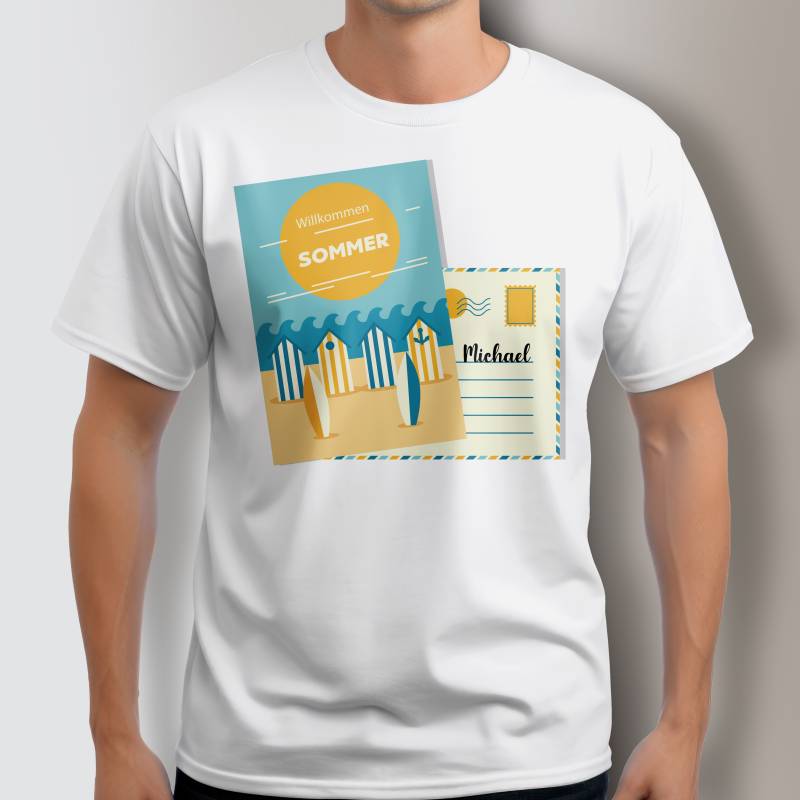 Personalisiertes Herren T-Shirt - Willkommen Sommer