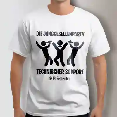 Personalisiertes T-Shirt für den Junggesellenabschied - Technischer Support