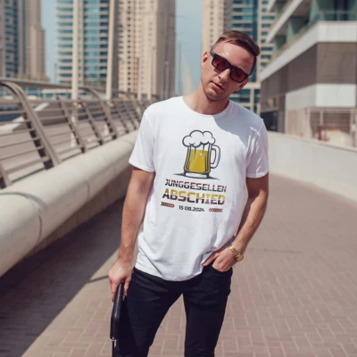 Personalisierte T-Shirt für den Junggesellenabschied - Bräutigamsbier