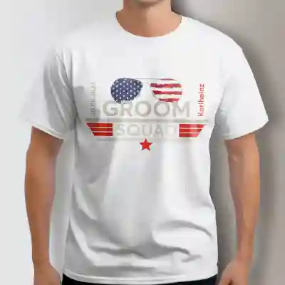 Personalisiertes T-Shirt für den Junggesellenabschied - Top Bräutigam Squad