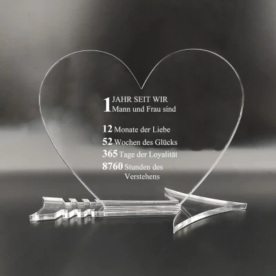 Personalisierte Herz-Trophäe - 1 Jahr Jubiläum