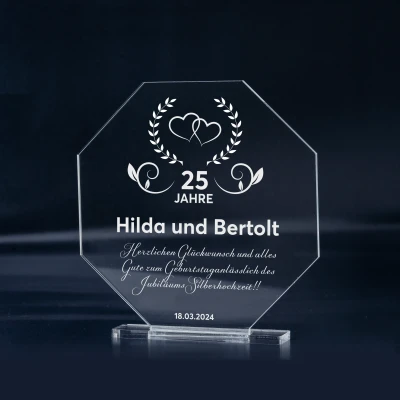 Personalisierte Trophäe - Silberne Hochzeit