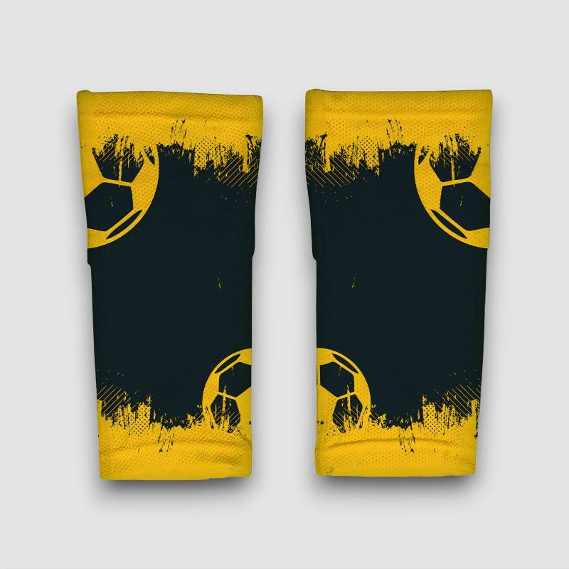 Personalisierte Fußball-Kompressionsärmel in Gelbtönen