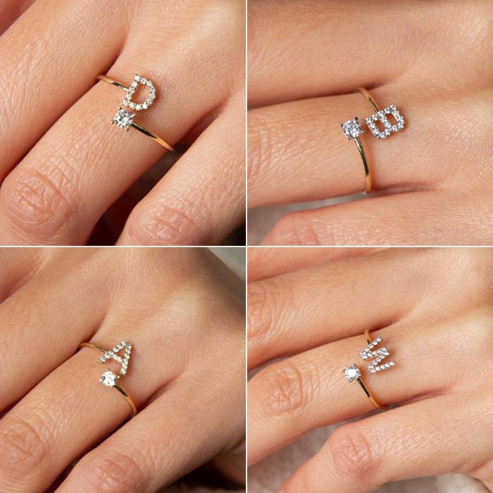 Personalisierter Ring mit Initiale