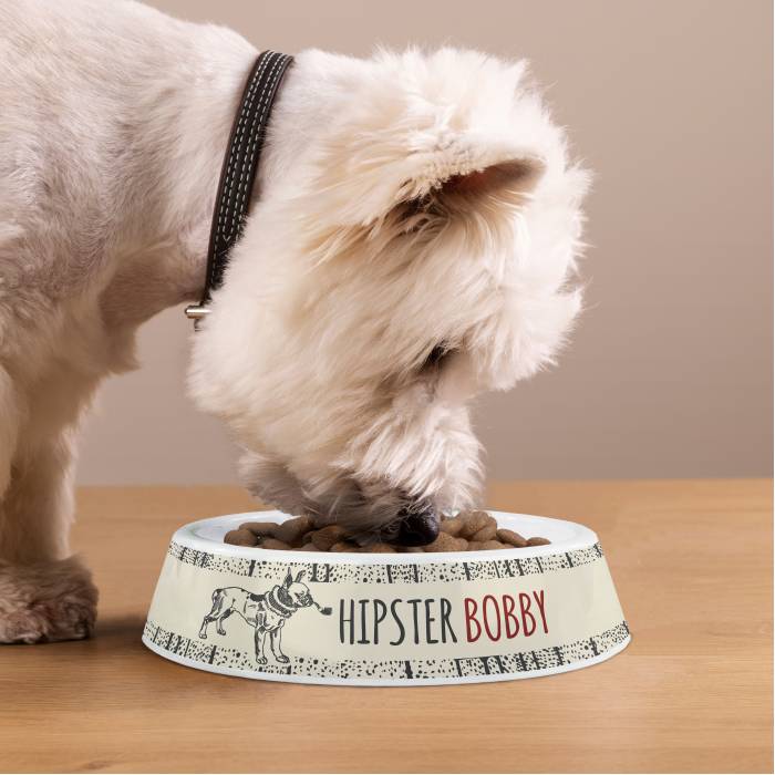 Personalisierter Hundenapf aus Kunststoff - Hipster