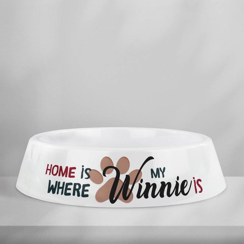 Personalisierter Hundenapf aus Kunststoff - Zuhause ist, wo mein Hund ist